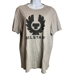 Belstaff England Mens Gray Phoenix Logo T Shirt Size Xxl Streetwear Cotton